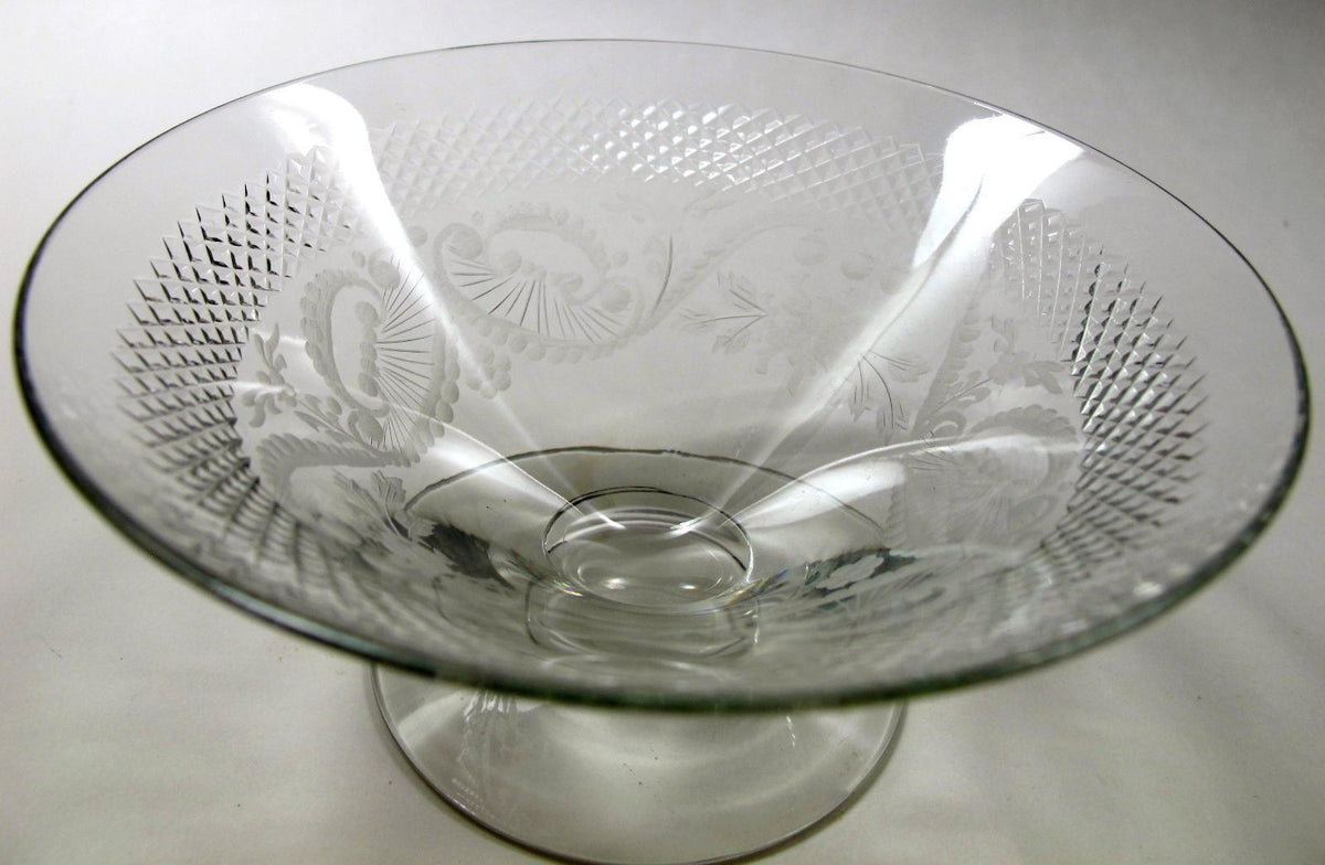 Shrimp cocktail Hand Cut glass copper wheel engraved - O'Rourke crystal awards & gifts abp cut glass