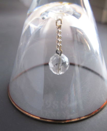 Lenox Crystal 1988 Angel Tree miniature bell ornament Made in USA - O'Rourke crystal awards & gifts abp cut glass