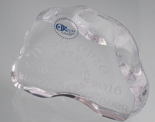 Easter Rising1916 2016 glass sculpture / paperweight I'm Ireland peace mise eire - O'Rourke crystal awards & gifts abp cut glass