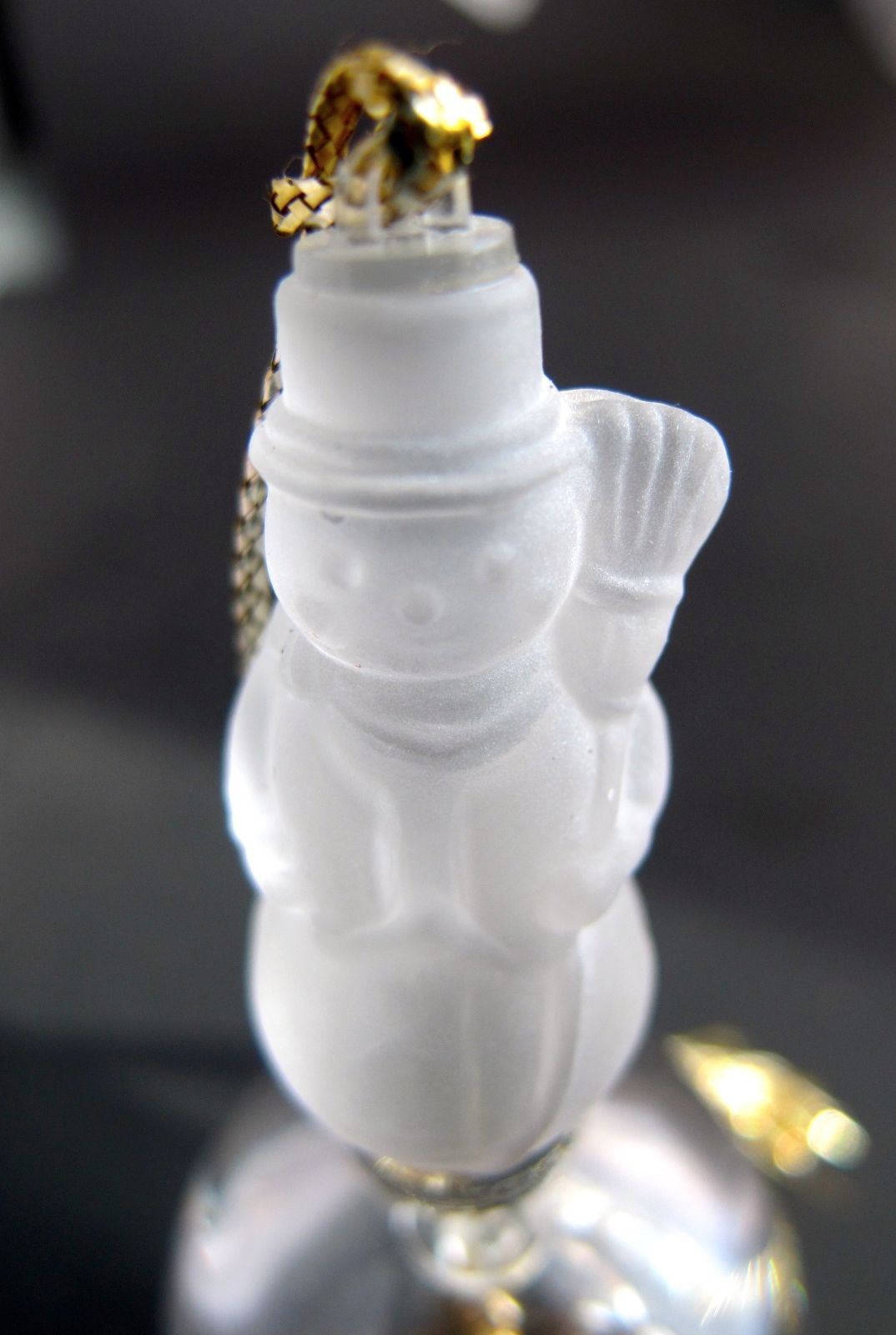 Lenox Crystal 1992 Snowman Tree miniature bell ornament Made in USA - O'Rourke crystal awards & gifts abp cut glass