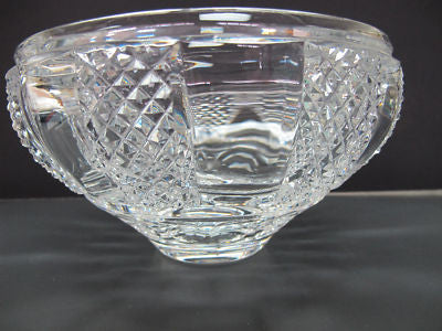 Hand Cut glass bowl HAND POLISHED crystal signed - O'Rourke crystal awards & gifts abp cut glass