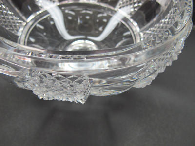 Hand Cut glass bowl HAND POLISHED crystal signed - O'Rourke crystal awards & gifts abp cut glass