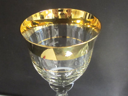 Gold band glass wine Hungry?