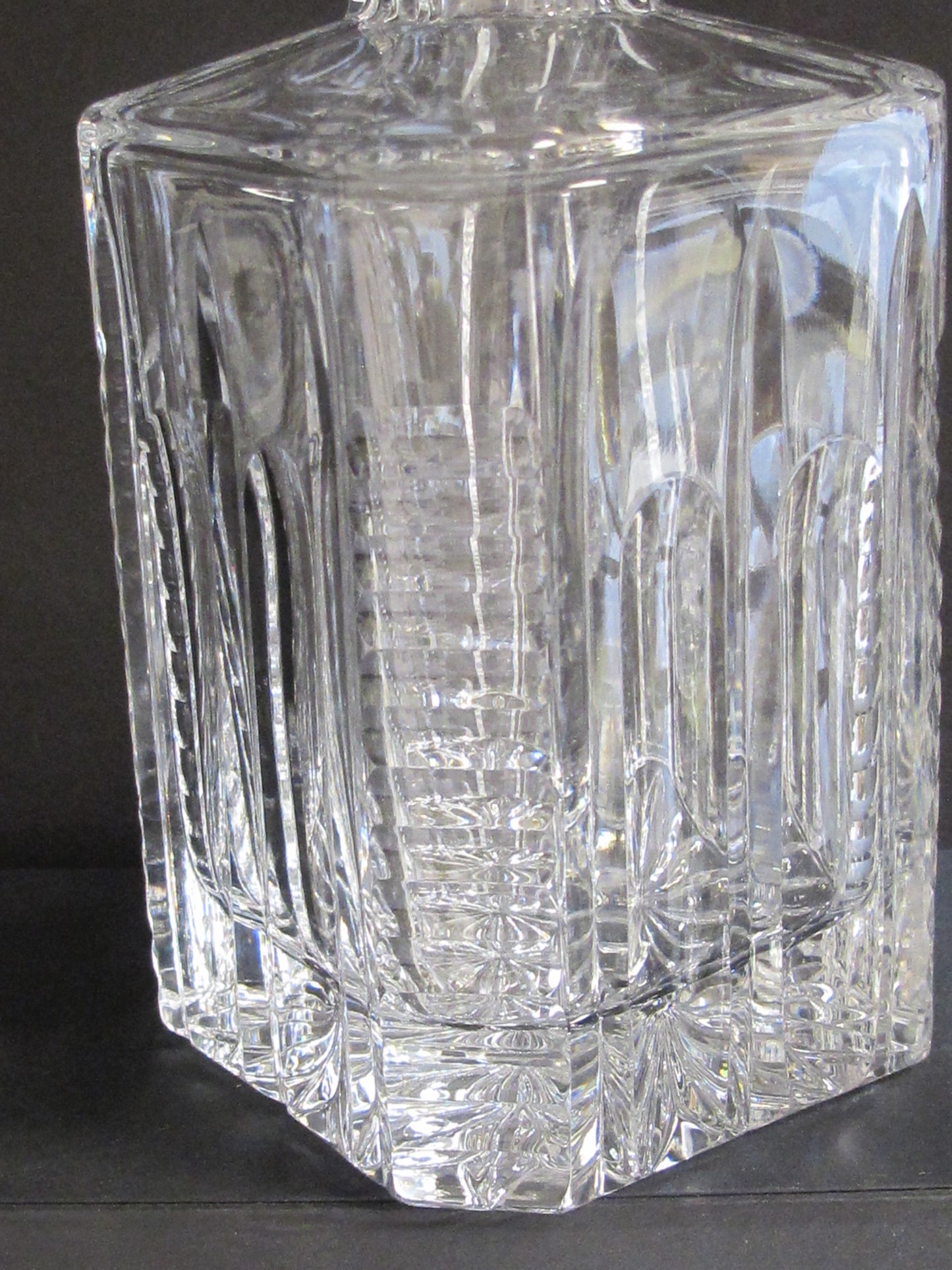 ORourke hand Cut glass square Crystal decanter