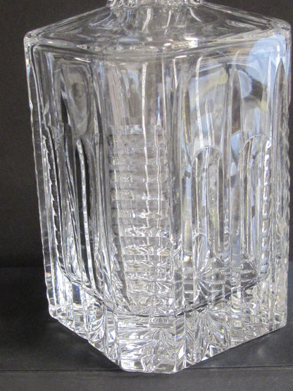 ORourke hand Cut glass square Crystal decanter