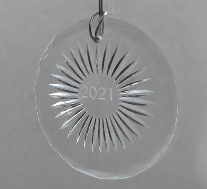 Hand cut Christmas Glass ornament 2025