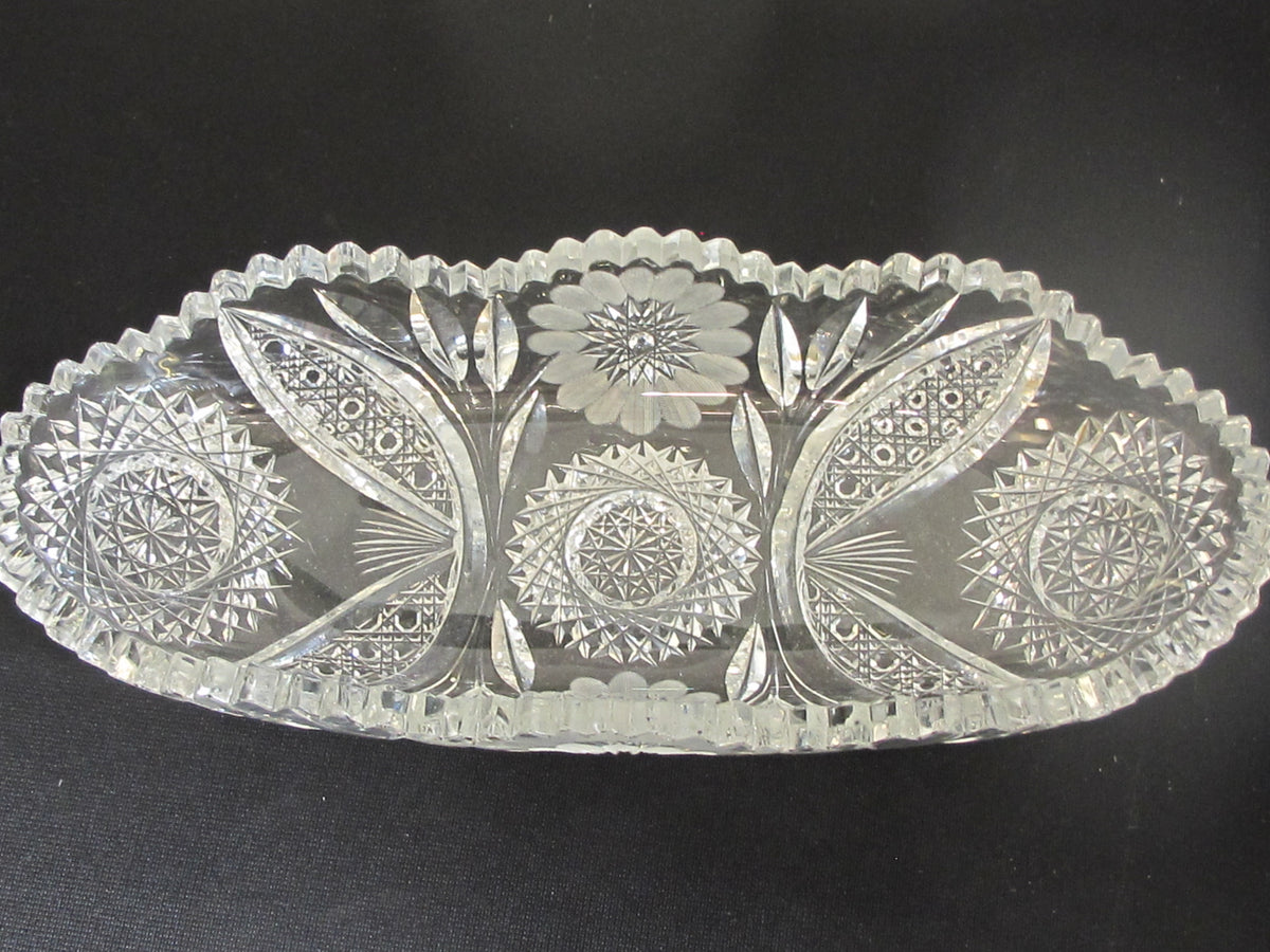 ABP Crystal Cut Glass celery flower hobstar