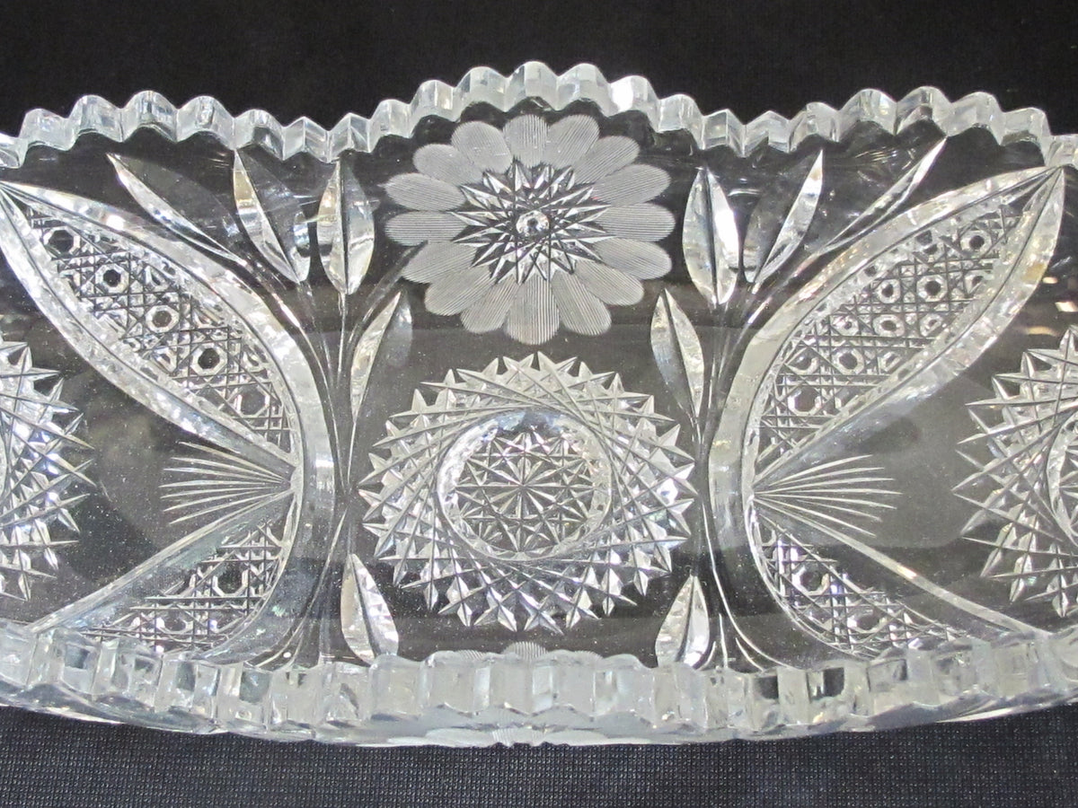 ABP Crystal Cut Glass celery flower hobstar