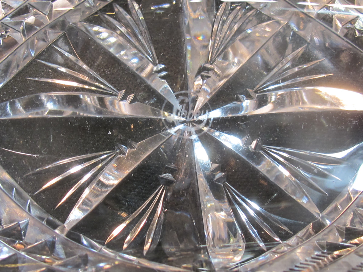 ABP Crystal Cut Glass signed Libbey oval dish