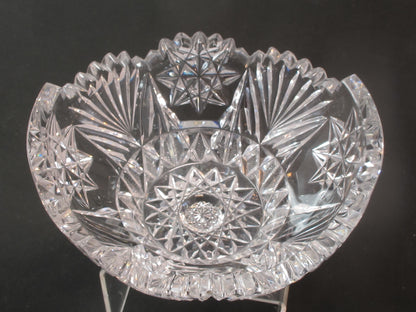 ABP cut glass handle ice tub Antique crystal Made in USA
