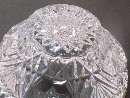 ABP cut glass handle ice tub Antique crystal Made in USA