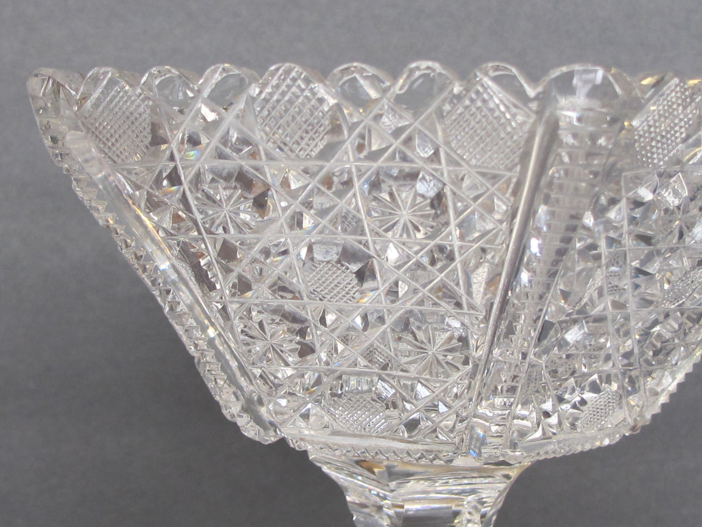 Pair ABP CUT GLASS compotes Harvard