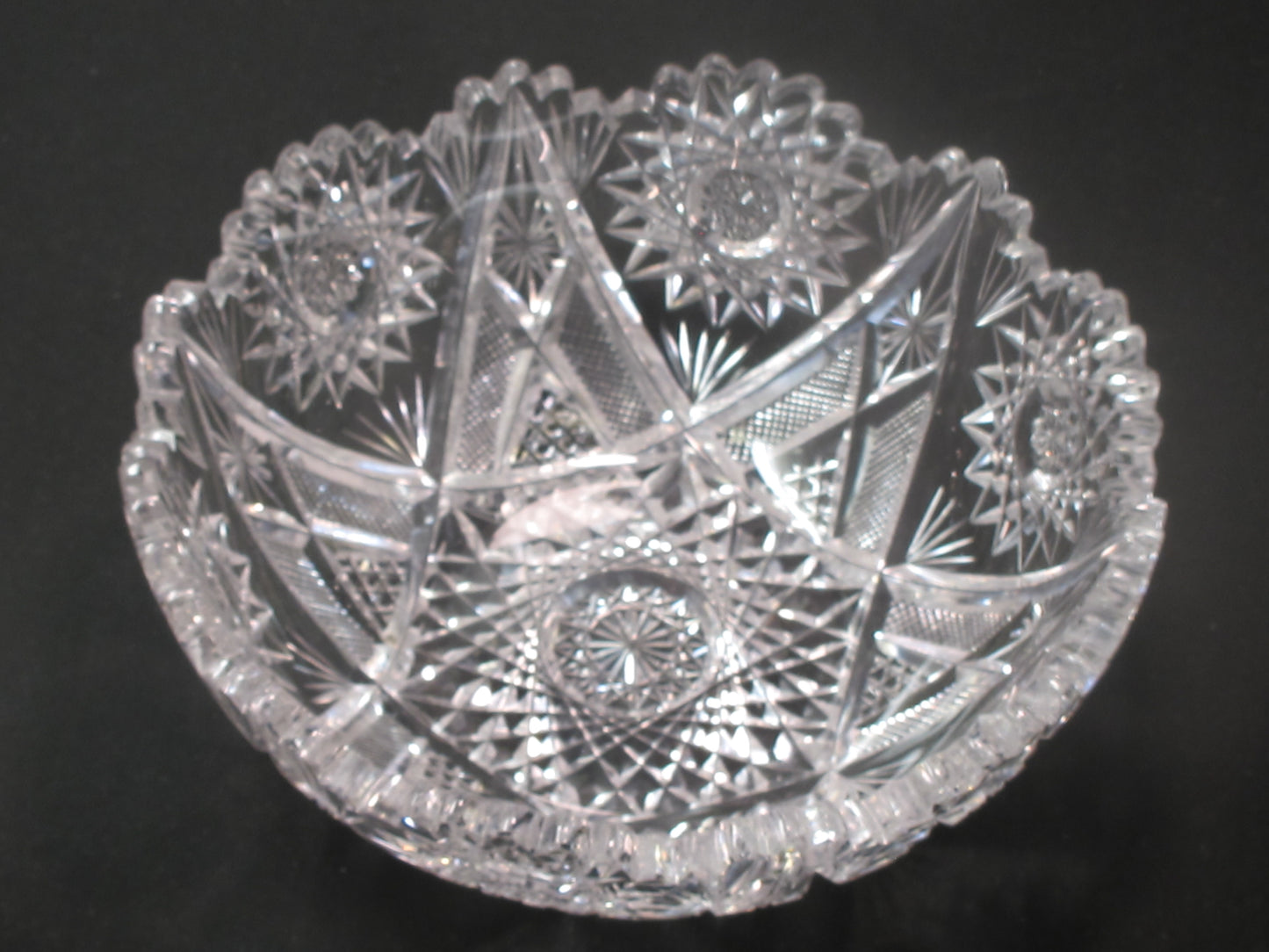 ABP crystal bowl hand cut glass mouth blown