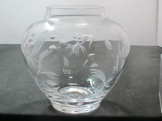 Cut Glass Crystantenum vase Lenox USA crystal Signed