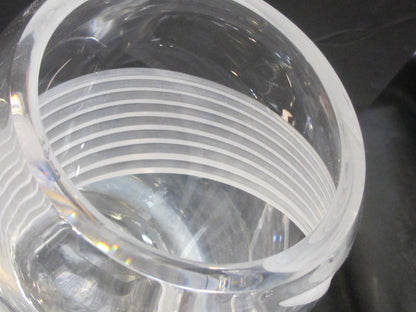 Cut Glass vase Lenox USA crystal Windswpept Signed