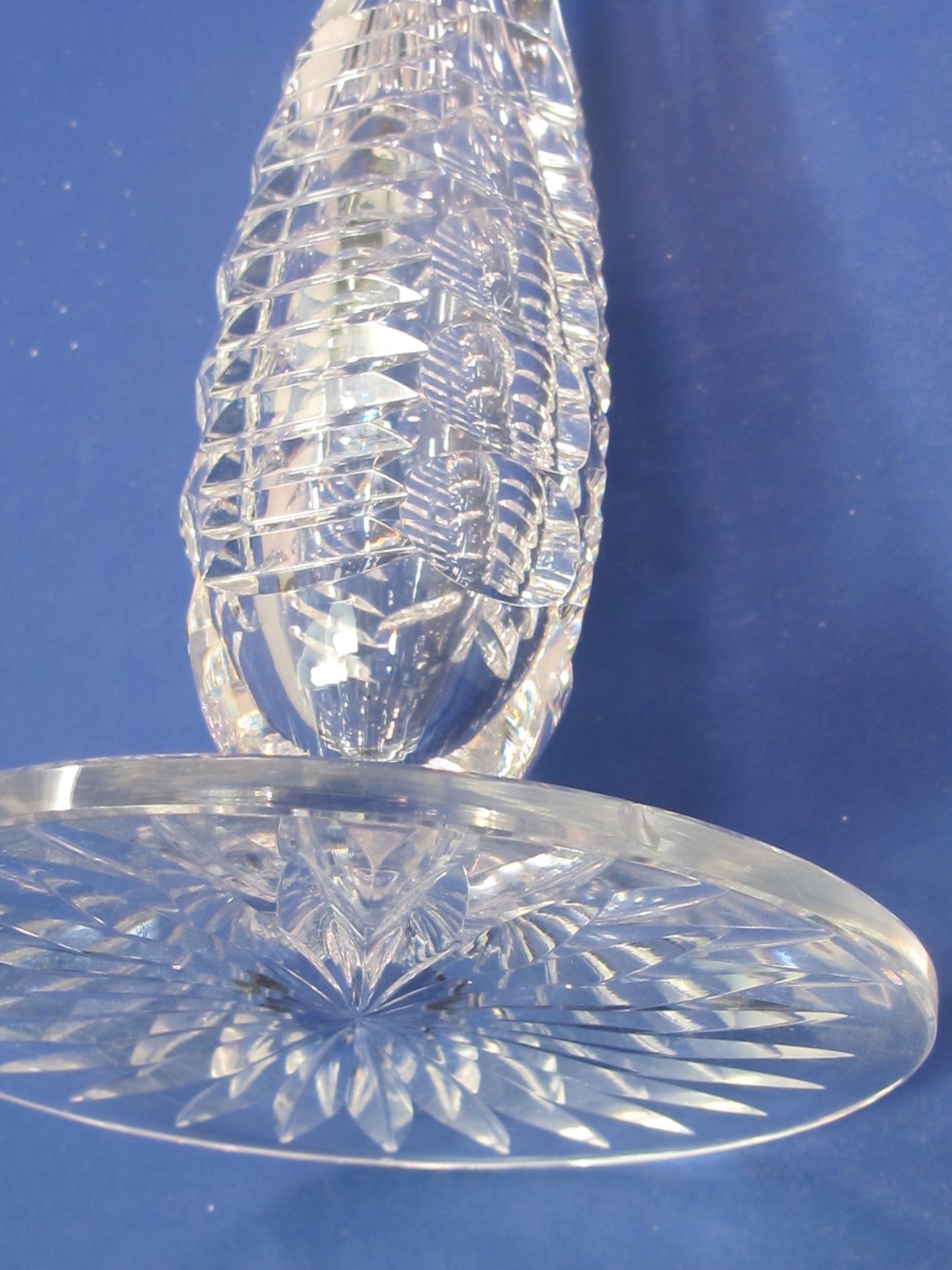 Candlestick American Brilliant Period hand Cut Glass Antique Tear drop
