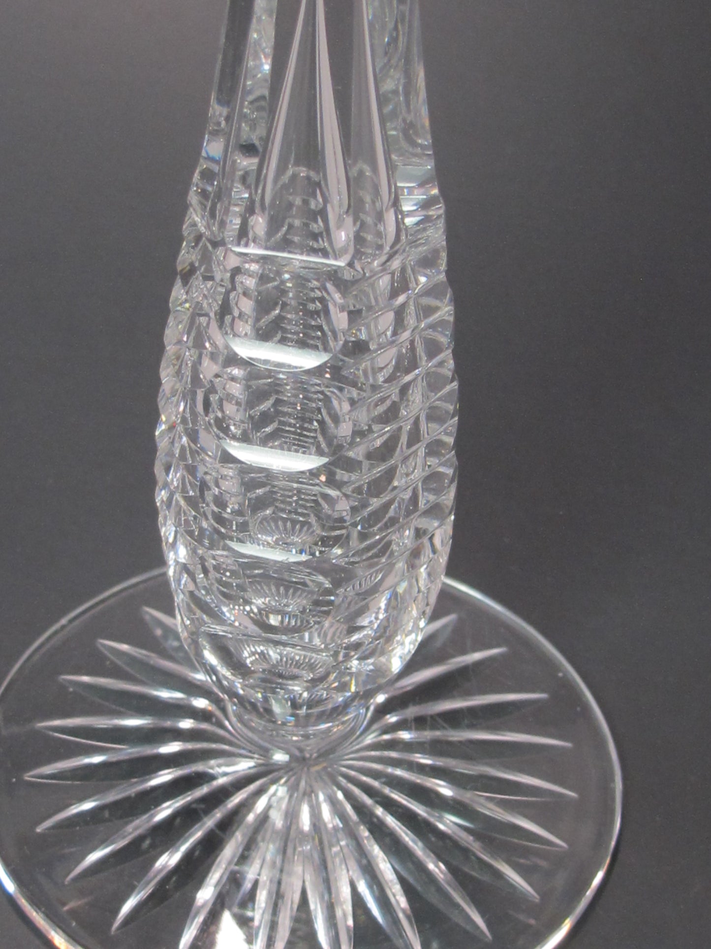 Candlestick American Brilliant Period hand Cut Glass Antique Tear drop