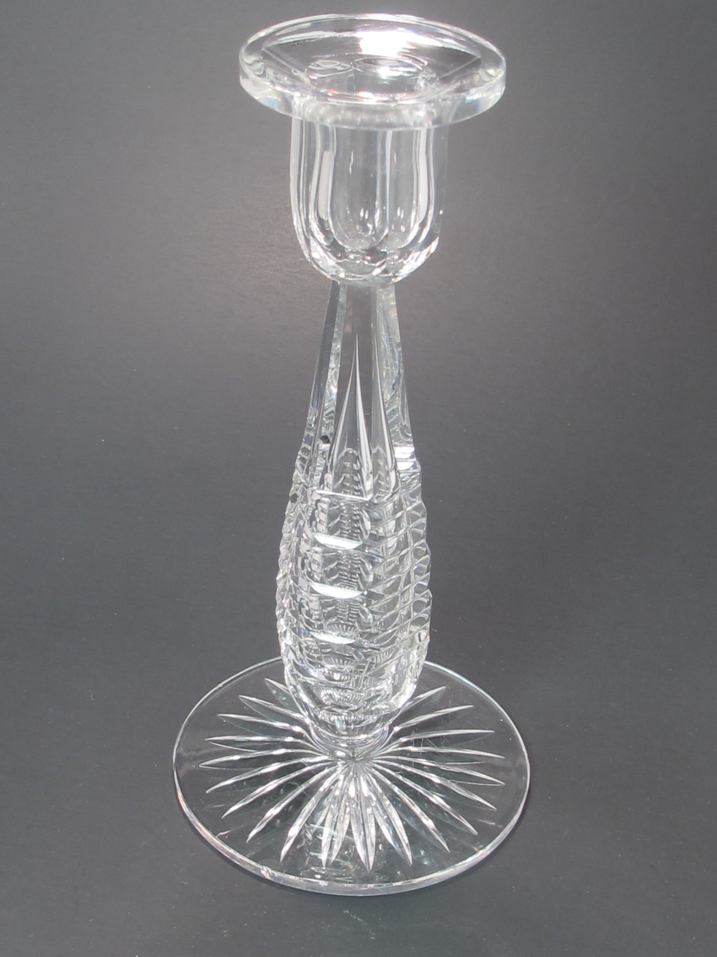 Candlestick American Brilliant Period hand Cut Glass Antique Tear drop