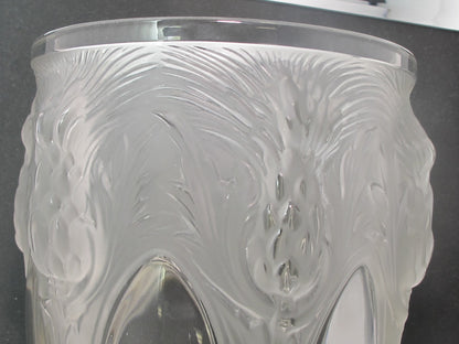 Signed Verlys clear and frosted thistle Crystal glass vase