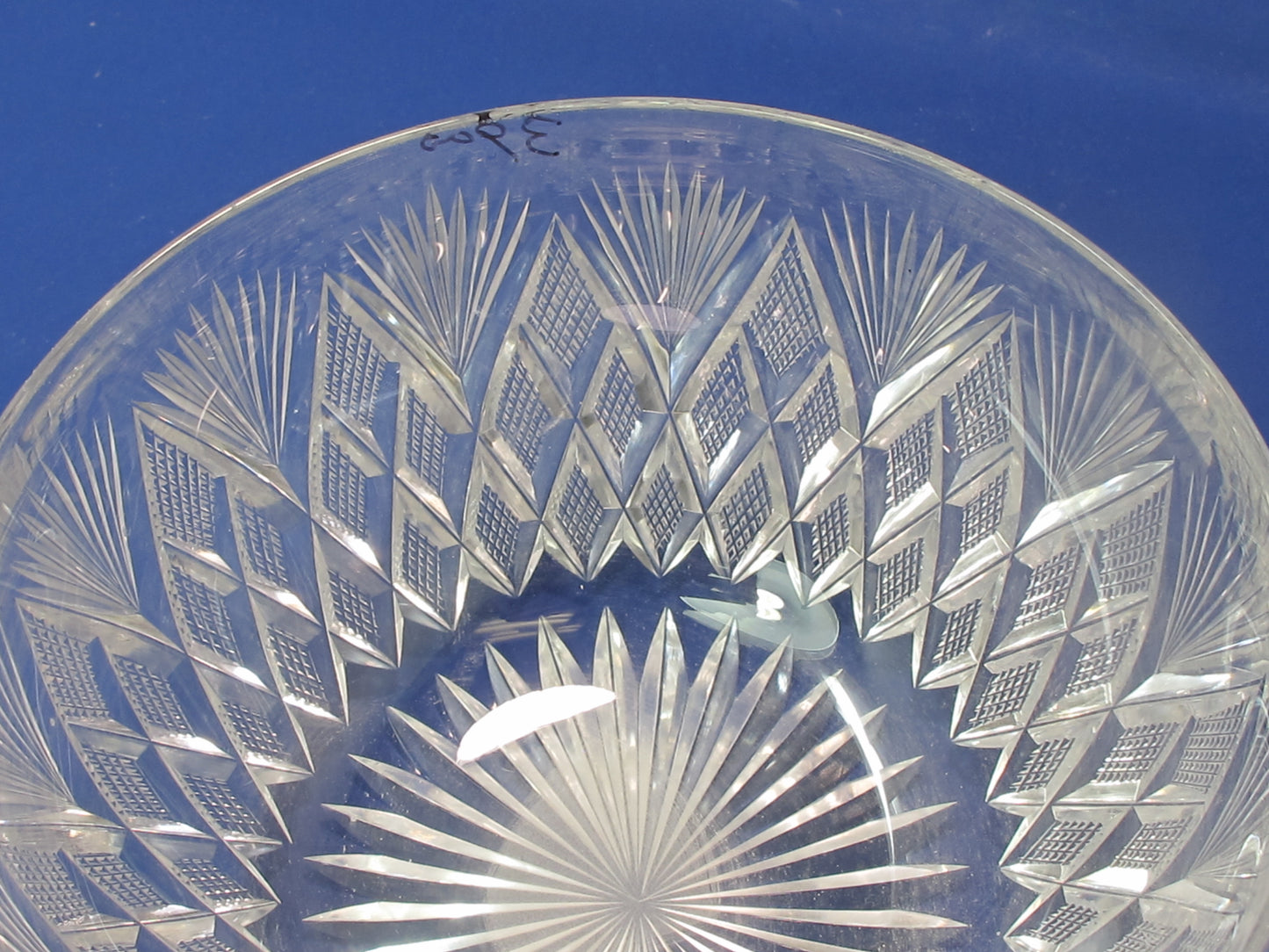 Antique Cut Glass finger bowl American Brilliant period, ABP mouth blown