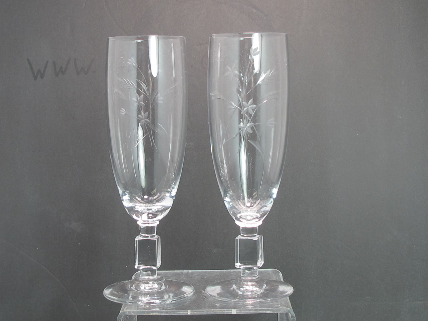 Reizart Nydia Cut glass flute stem Hand cut 947 Starlight