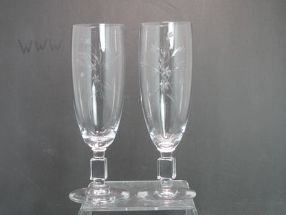 Reizart Nydia Cut glass flute stem Hand cut 947 Starlight