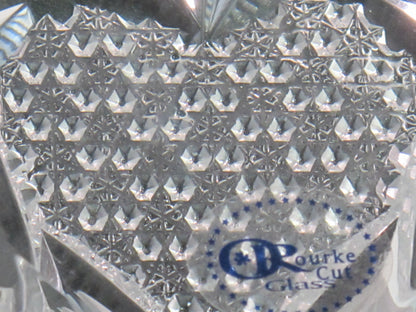 Valentines day Hand Cut 24% lead crystal heart Paperweight signed Peter ORourke