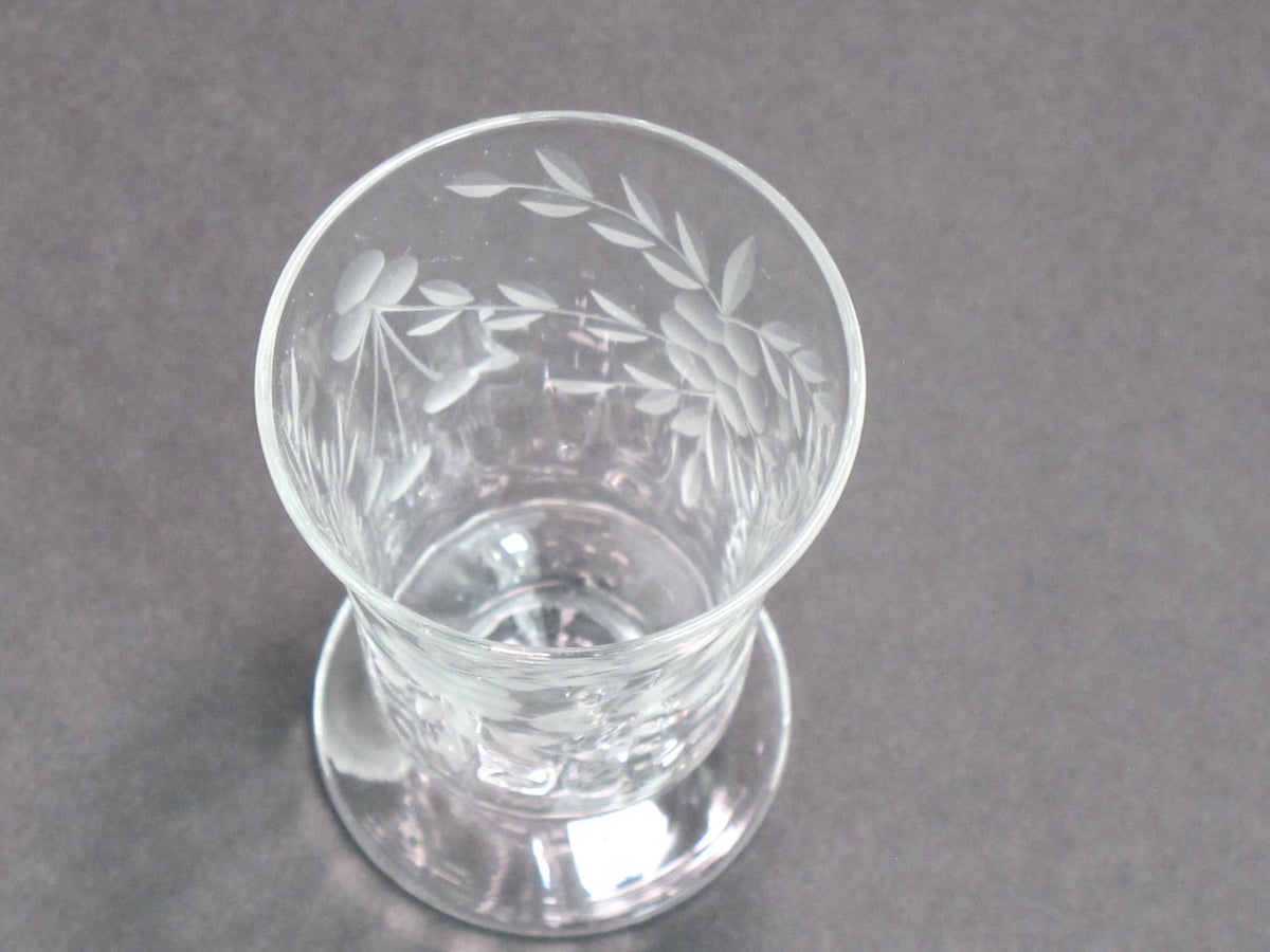Hand cut sherry clear glassware Seneca? 1960's