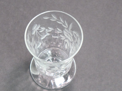 Hand cut sherry clear glassware Seneca? 1960's