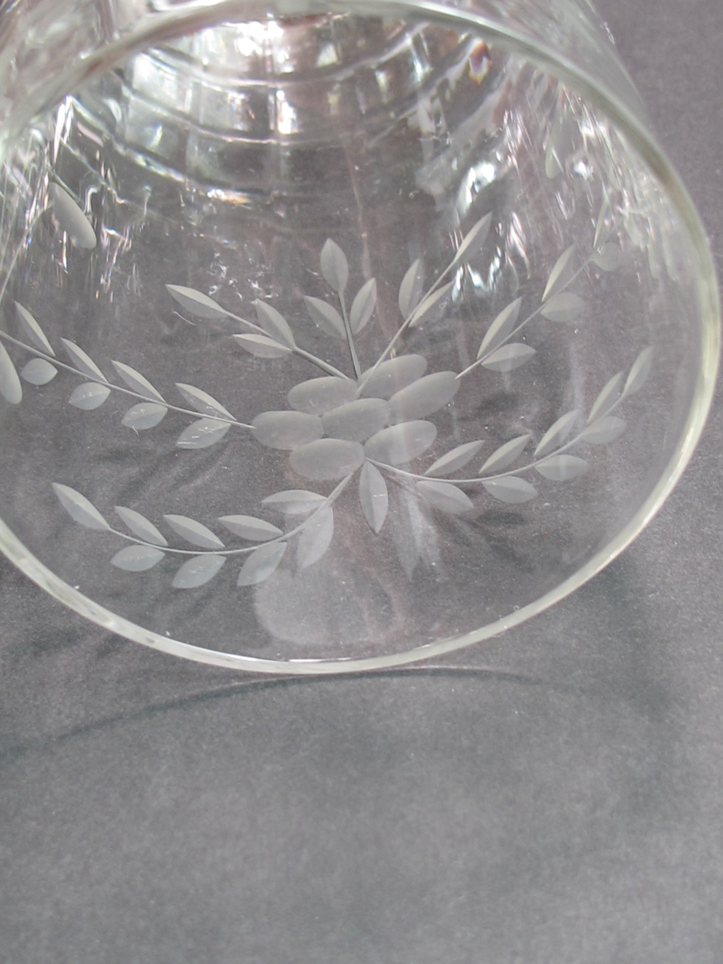 Hand cut  beverage/ champagne glass Seneca? 1960's