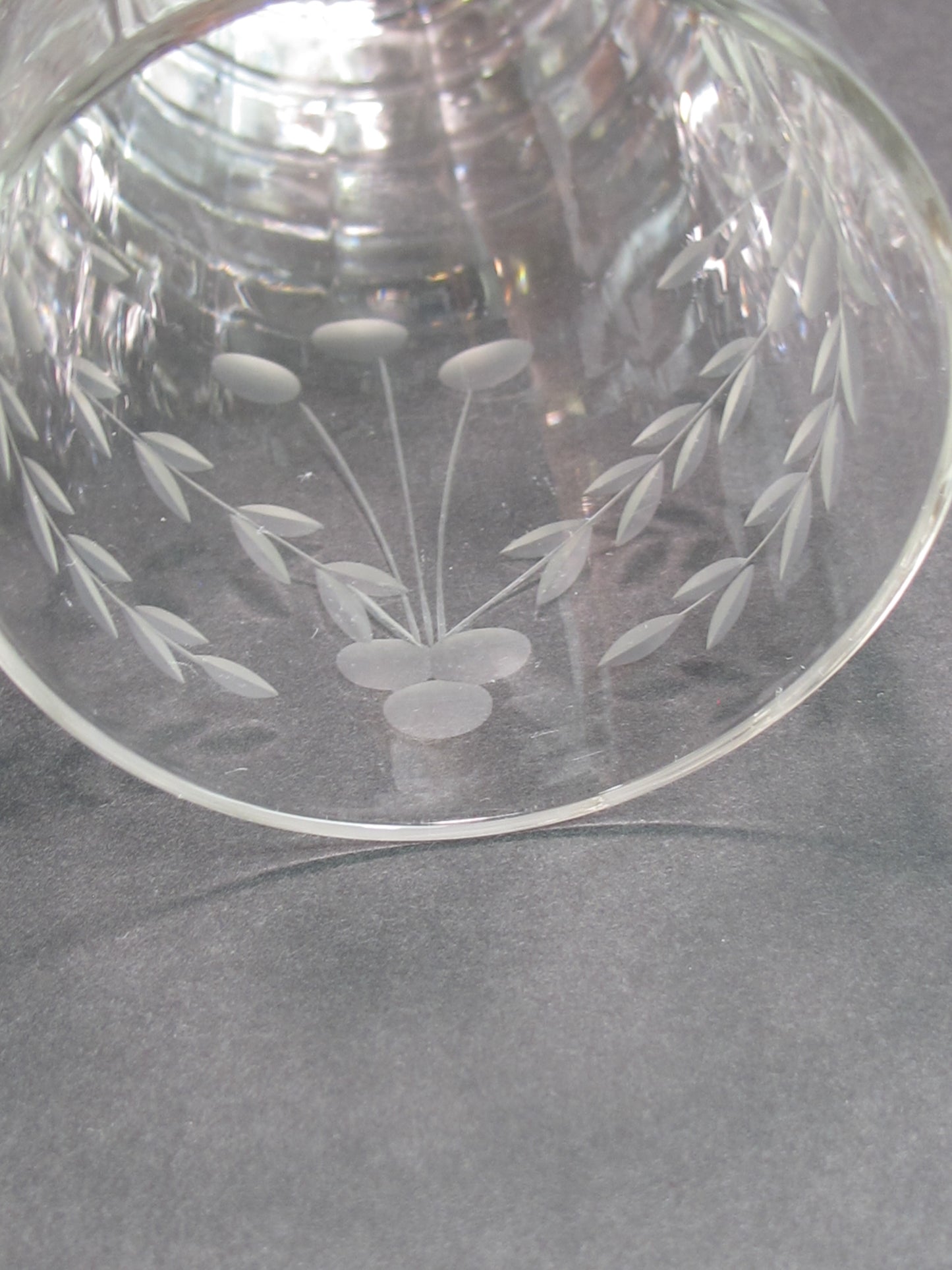 Hand cut  beverage/ champagne glass Seneca? 1960's