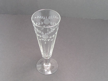 Hand cut  beverage/ champagne glass Seneca? 1960's