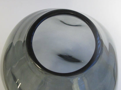Charcoal glass dimple flower vase vintage
