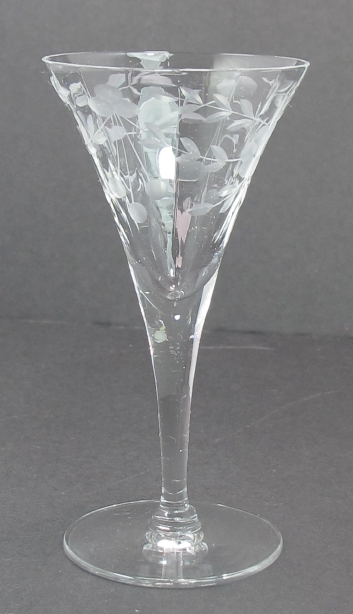 Hand cut Sherry clear glassware Seneca? 1960's