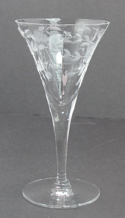 Hand cut Sherry clear glassware Seneca? 1960's
