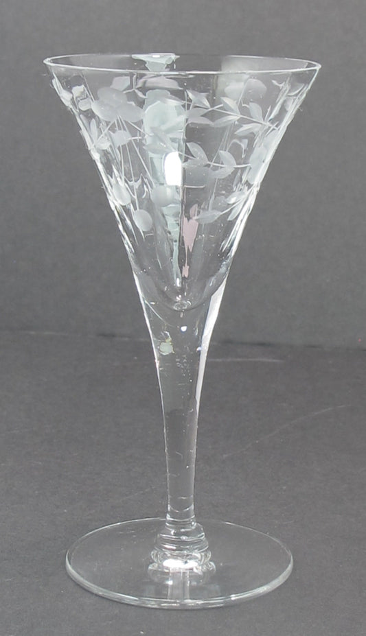 Hand cut Sherry clear glassware Seneca? 1960's