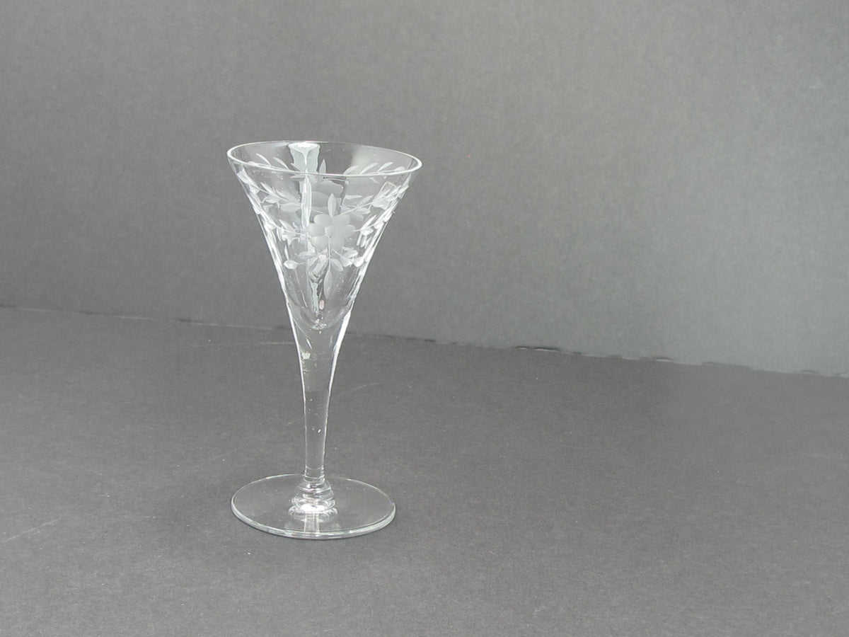 Hand cut Sherry clear glassware Seneca? 1960's