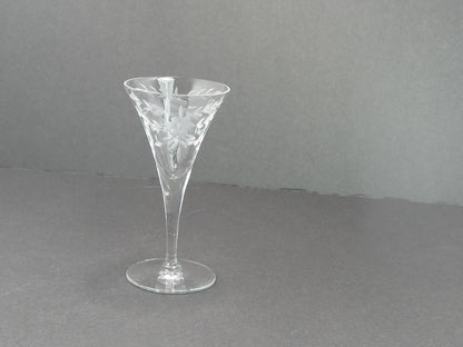 Hand cut Sherry clear glassware Seneca? 1960's