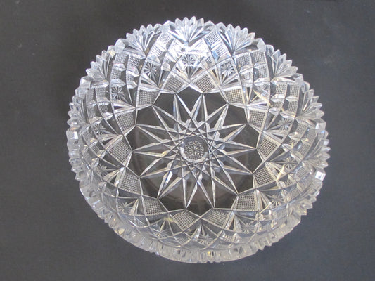 L. Straus American Brilliant Period hand Cut Glass dish abp