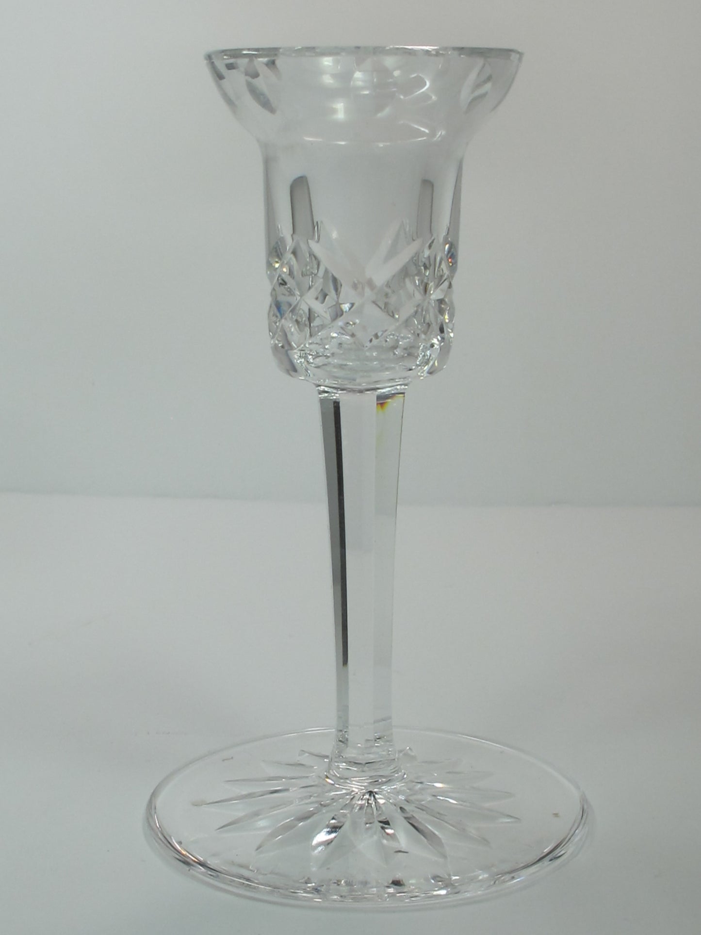 Signed Waterford CUT GLASS pair candle sticks
