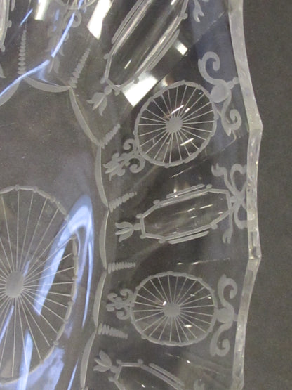 Signed Hawkes American Brilliant Period hand Cut mouth blown blank oval dish