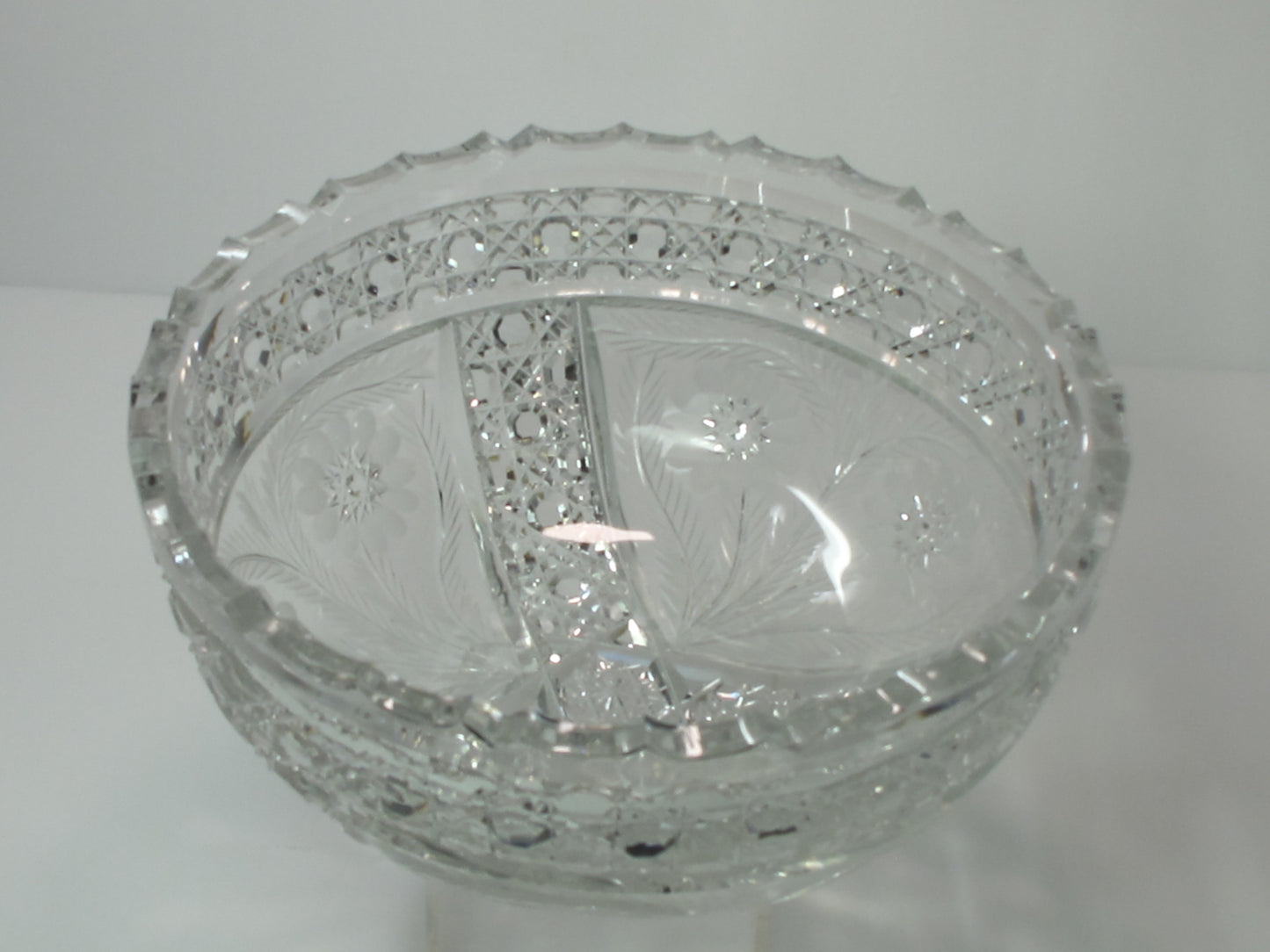 ABP cut glass bowl fern 5219