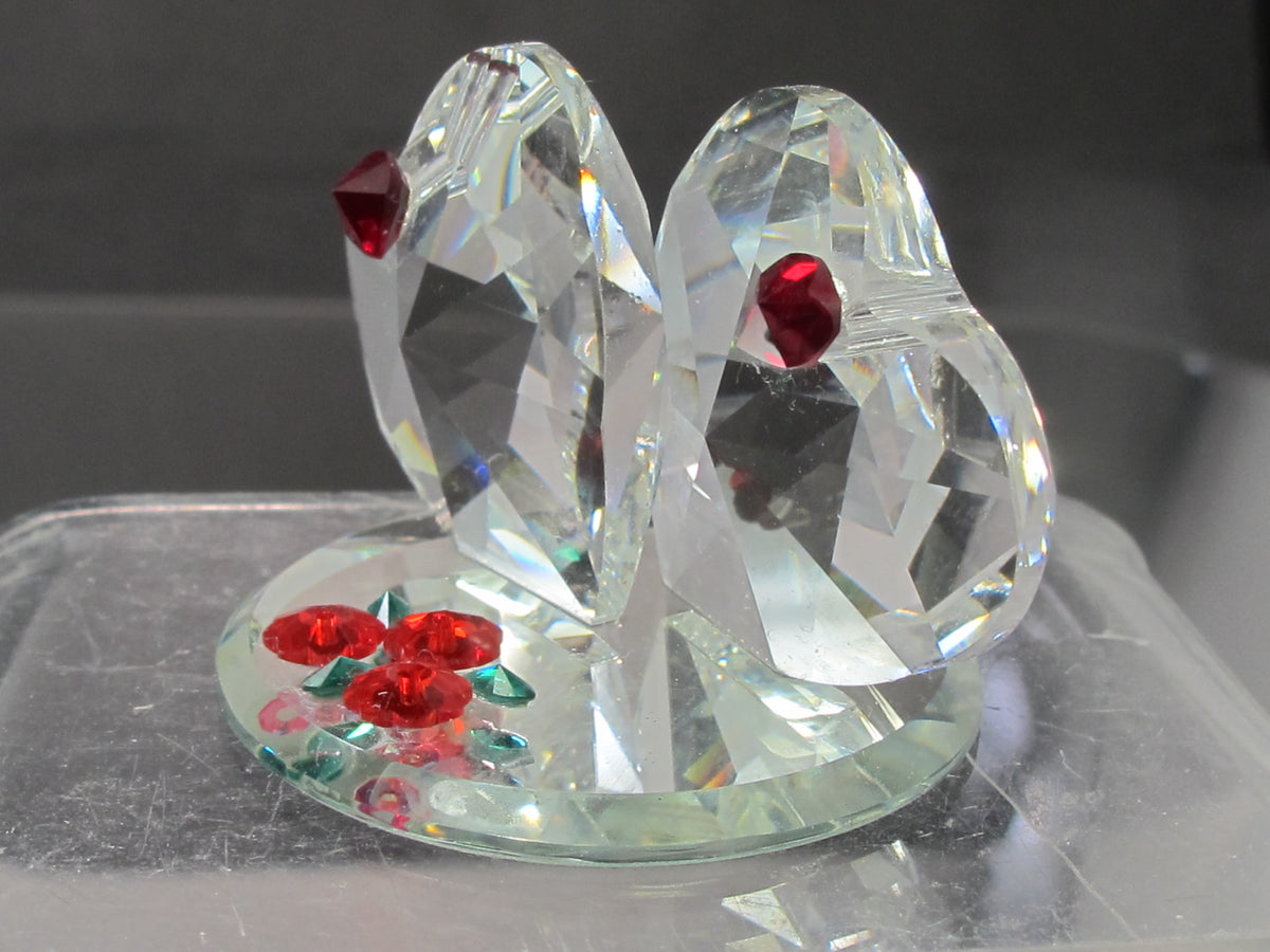 Double glass Hearts  red on mirror Valentine gift