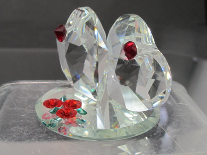 Double glass Hearts  red on mirror Valentine gift
