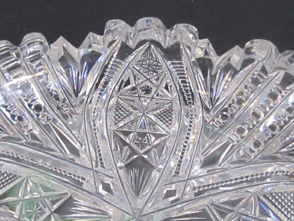 American Brilliant Period Cut Glass oval dish Antique