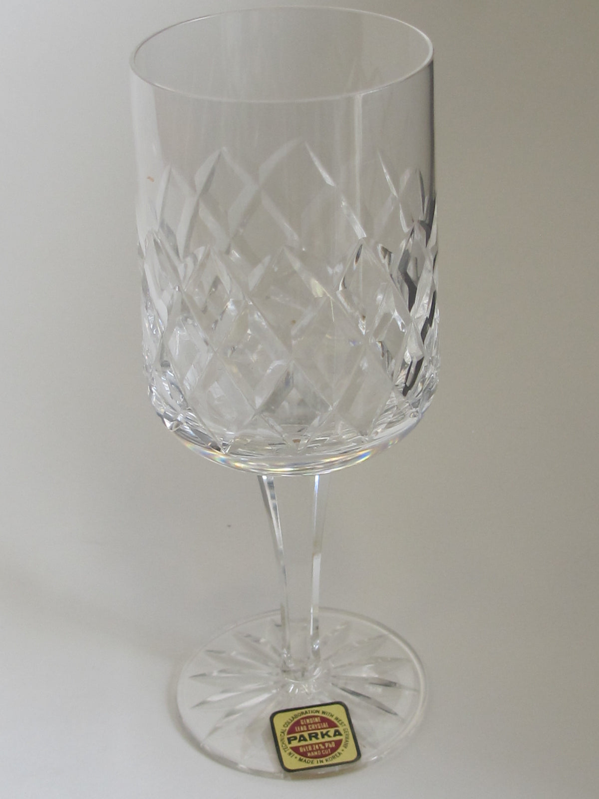 Cut glass Parka wine stemware Hand cut