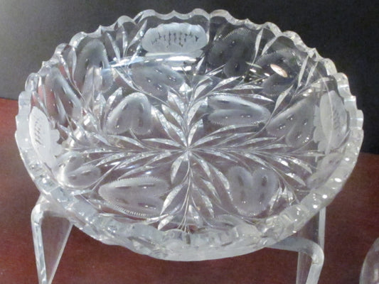 ABP cut glass low bowl ANTIQUE Johnstown PA
