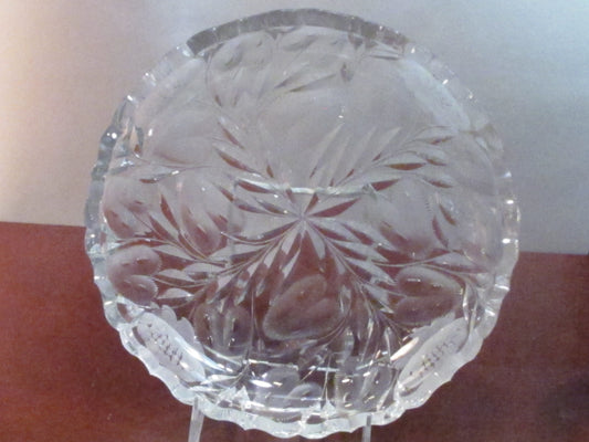 ABP cut glass low bowl ANTIQUE Johnstown PA