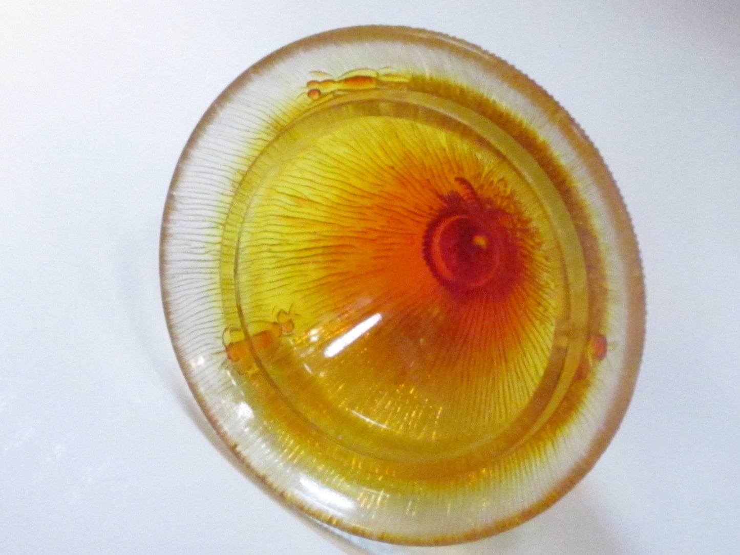 Glass lid Replacement bee orange amber honey