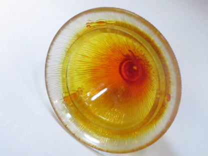 Glass lid Replacement bee orange amber honey